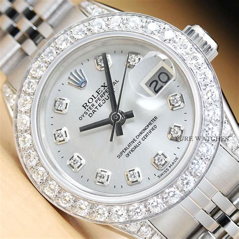 woman rolex with diamonds